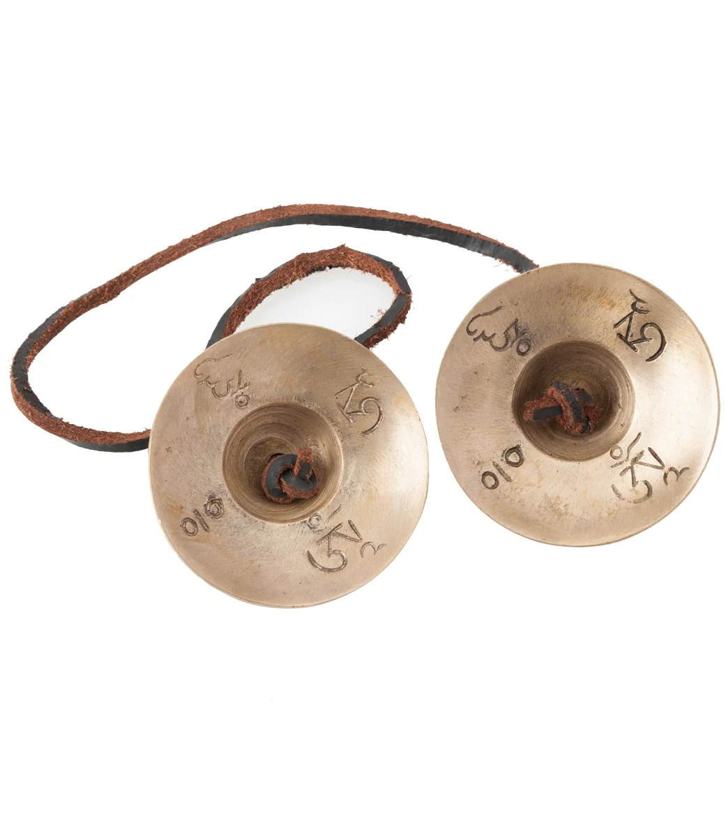 Sacred Space Med Intricate Auspicious Symbol Tibet Gong Tingsha Cymbals - Image 2