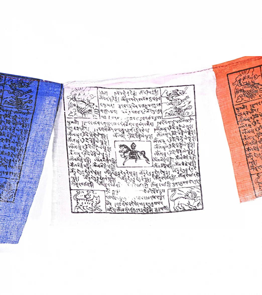 Sacred Space Set of 10 Windhorse Tibetan Cotton Prayer Flags - Image 2
