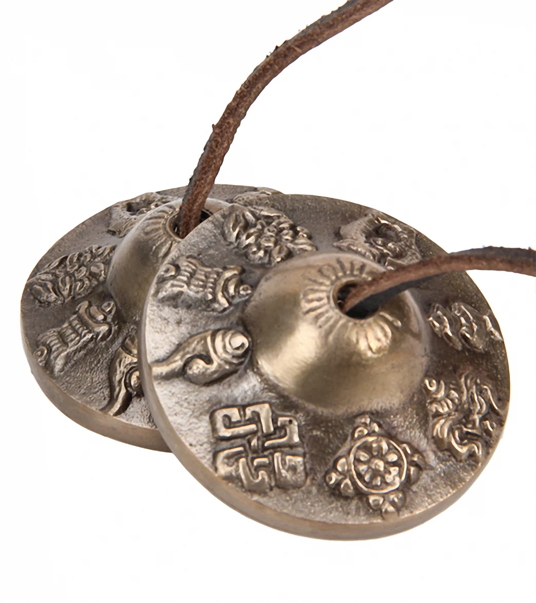 Sacred Space Small Auspicious Symbol Tibet Gong Tingsha Cymbals - Image 3
