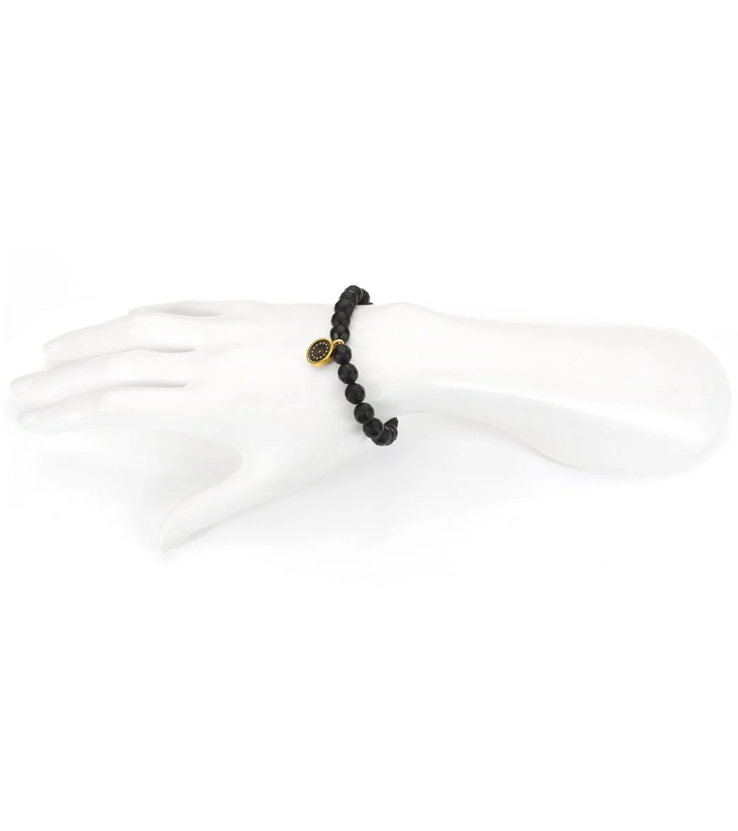 Satya Jewelry Matte Black Onyx w/ Sun Beaded Bracelet - Image 2