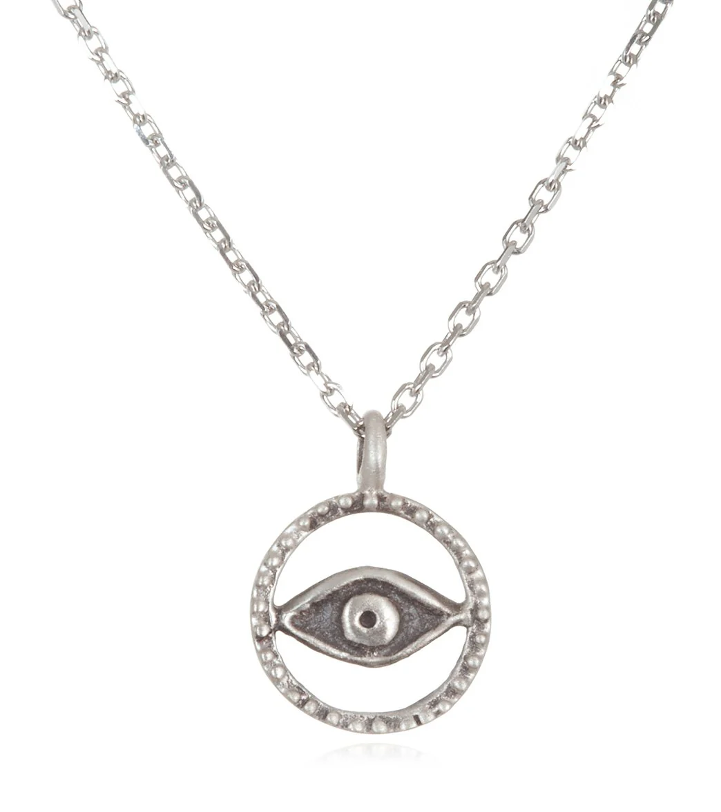 Satya Jewelry Silver Evil Eye Necklace