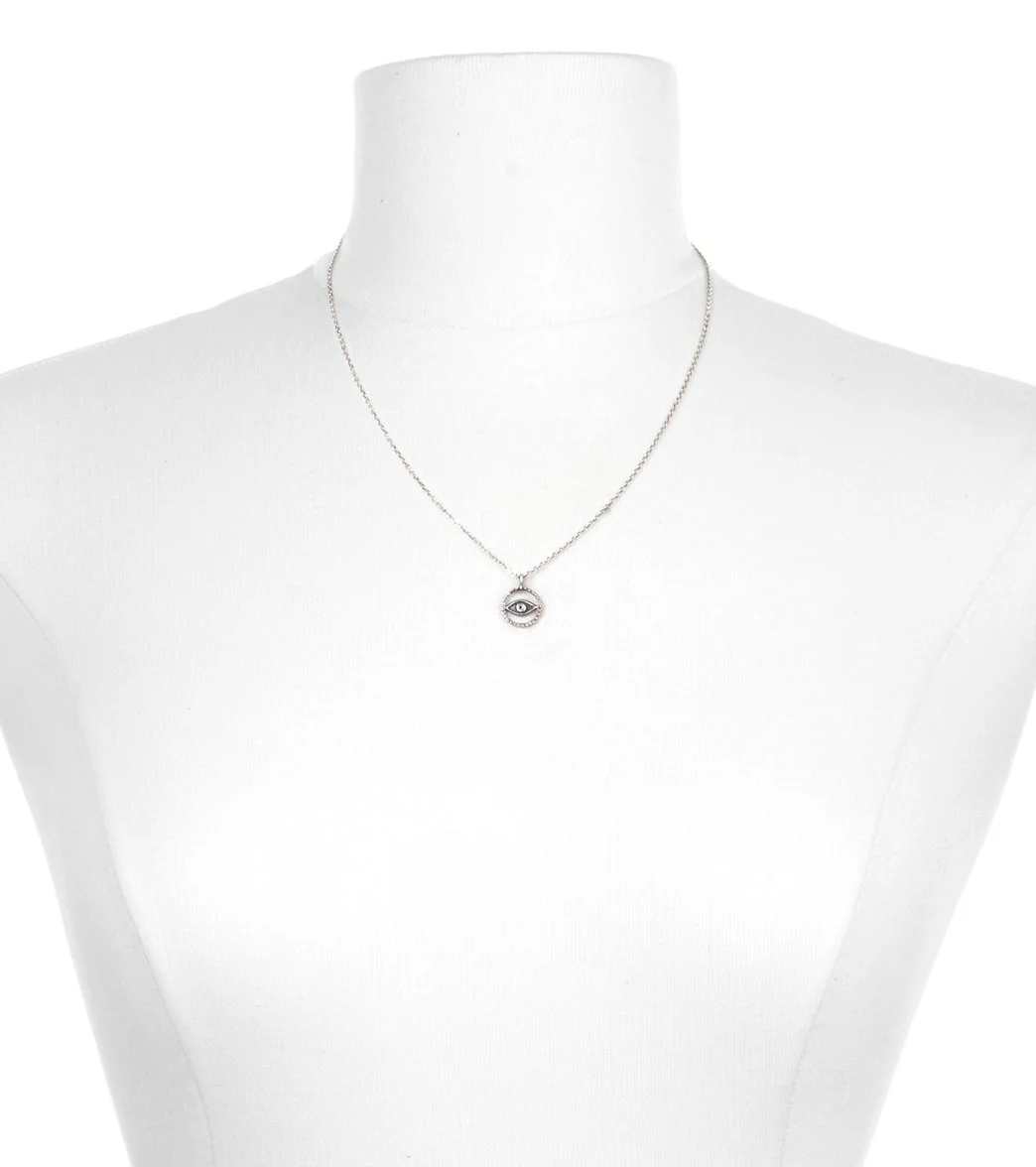 Satya Jewelry Silver Evil Eye Necklace - Image 3