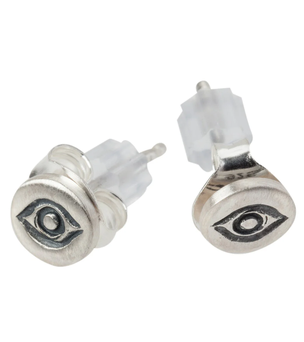 Satya Jewelry Silver Evil Eye Studs