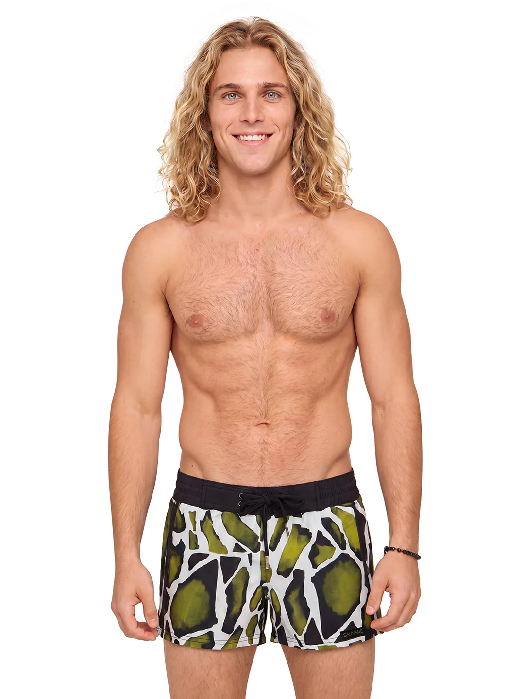 Sauvage Men's Camo Retro Italian Swim Trunks