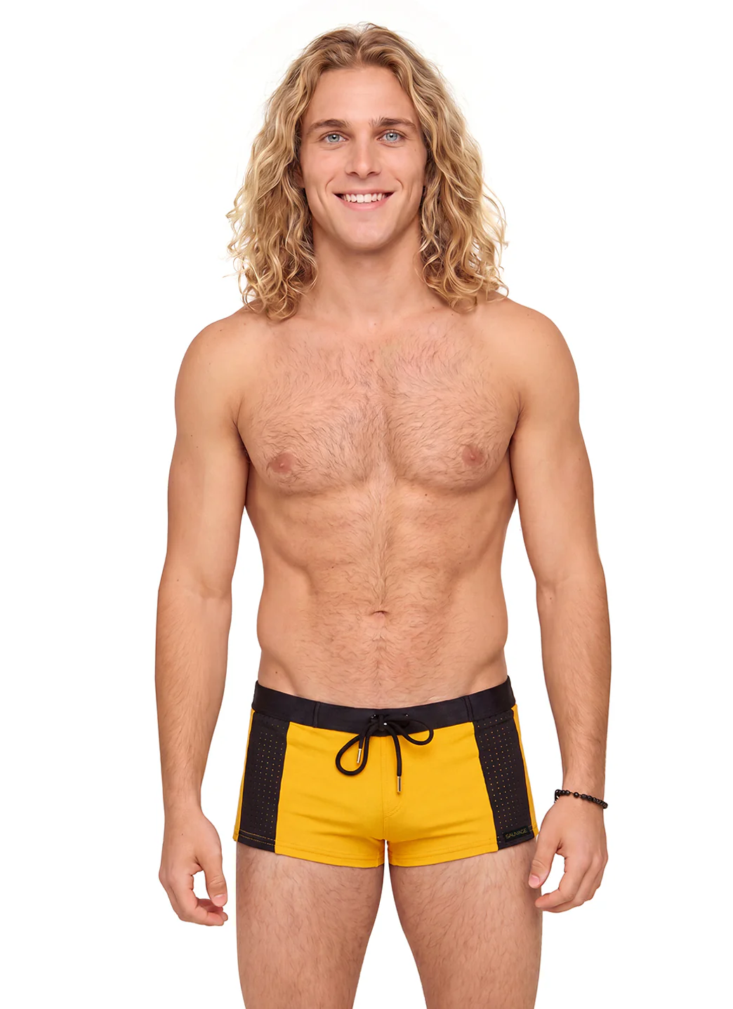 Sauvage Men's Perforated Sidepanel Square Leg Swimsuit - Image 20