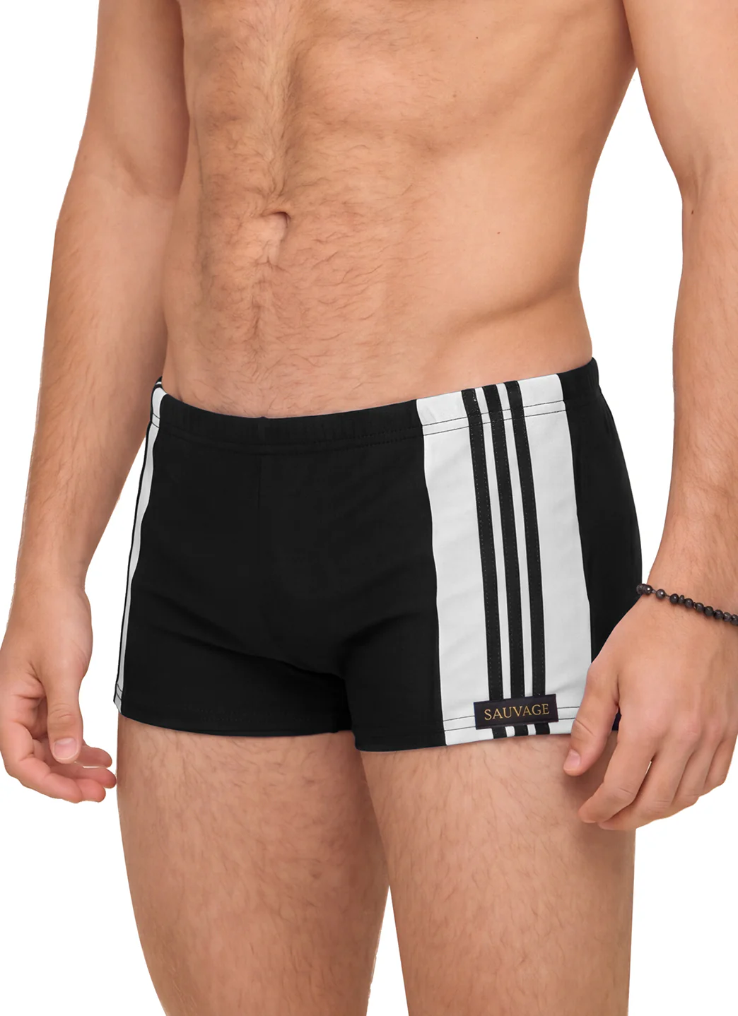 Sauvage Men's Side Stripe Square Leg Swimsuit - Image 14