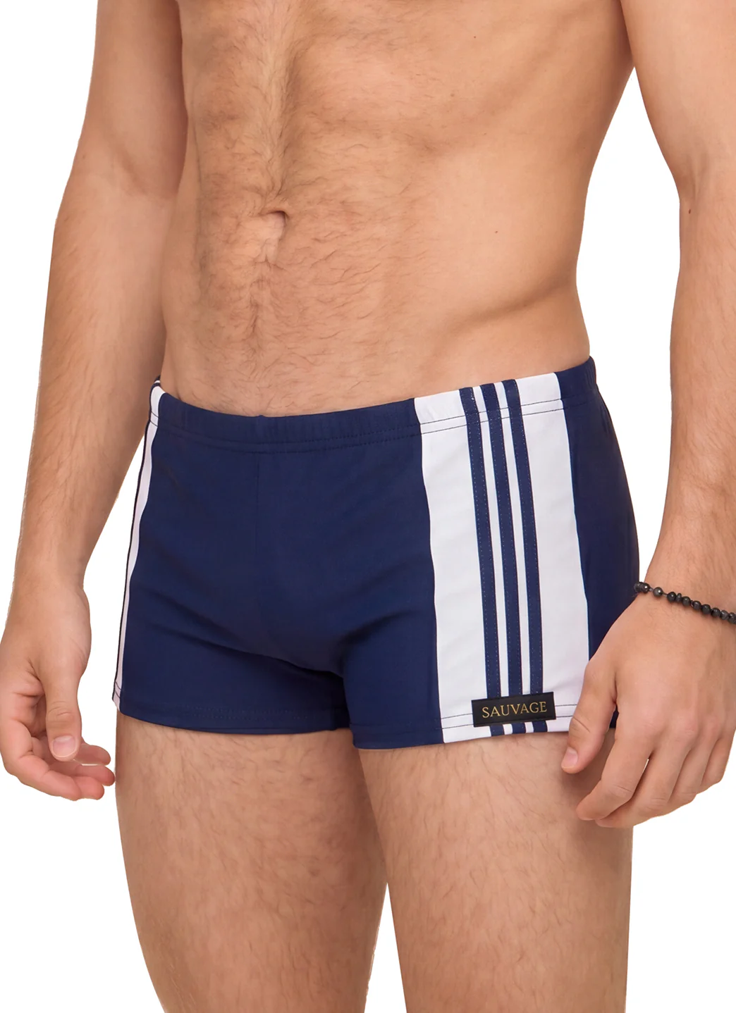 Sauvage Men's Side Stripe Square Leg Swimsuit - Image 6