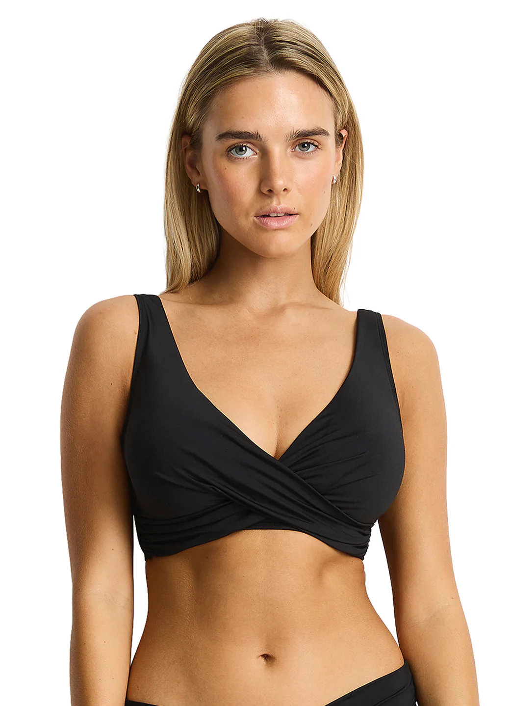 Sea Level Women's Essentials Edit Cross Front Tie Back Bikini Top