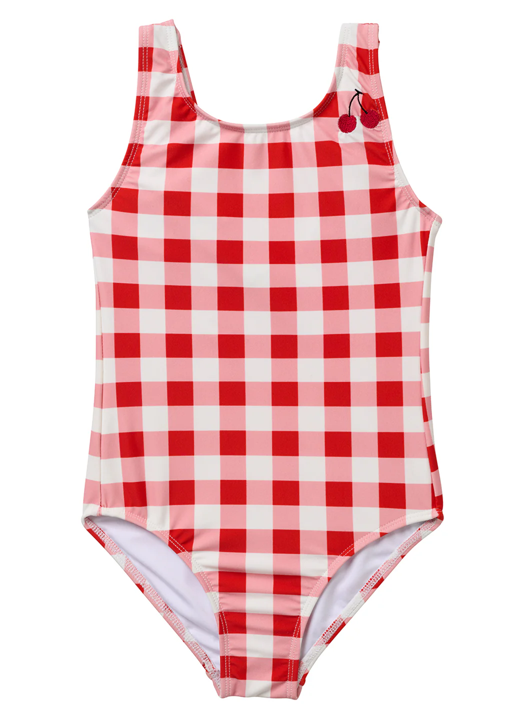Seaesta Surf Girls' Seaside Gingham Cherry One Piece Swimsuit (Toddler, Little Kid, Big Kid)