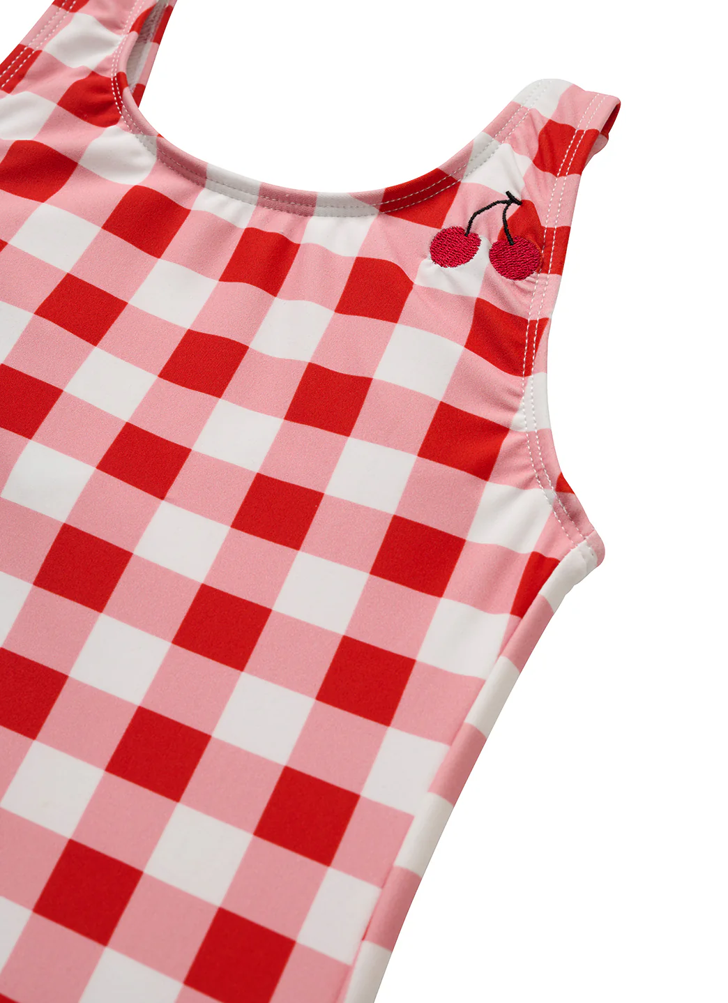 Seaesta Surf Girls' Seaside Gingham Cherry One Piece Swimsuit (Toddler, Little Kid, Big Kid) - Image 4