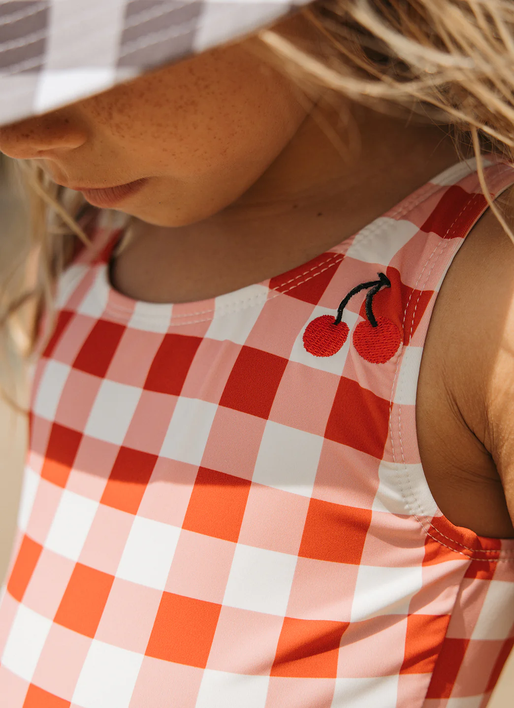 Seaesta Surf Girls' Seaside Gingham Cherry One Piece Swimsuit (Toddler, Little Kid, Big Kid) - Image 6
