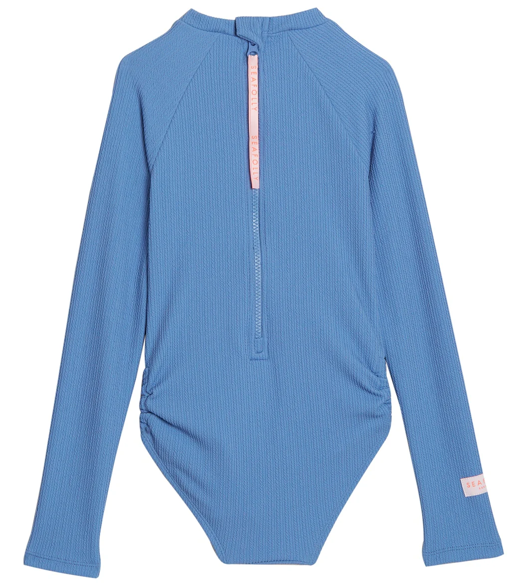 Seafolly Girls' Essential Long Sleeve One Piece Swimsuit (Big Kid) - Image 2