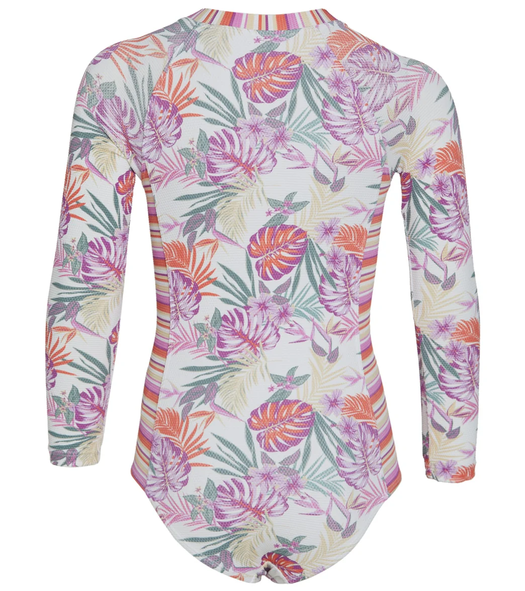 Seafolly Girls' Island In The Sun Long Sleeve One Piece Swimsuit (Baby, Toddler, Little Kid) - Image 2