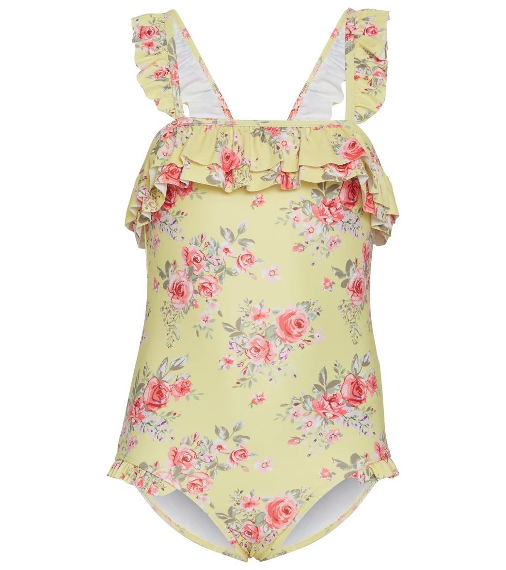 Seafolly Girls' Paradise Garden Ruffle Bandeau One Piece Swimsuit (Baby, Toddler, Little Kid)