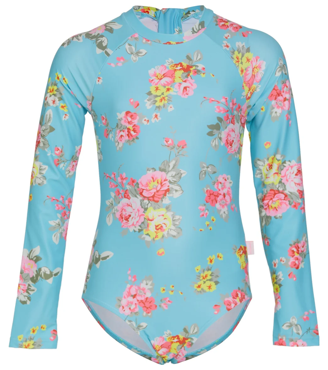 Seafolly Girls' Paradise Garden Zip Back Long Sleeve One Piece Swimsuit (Big Kid) - Image 5