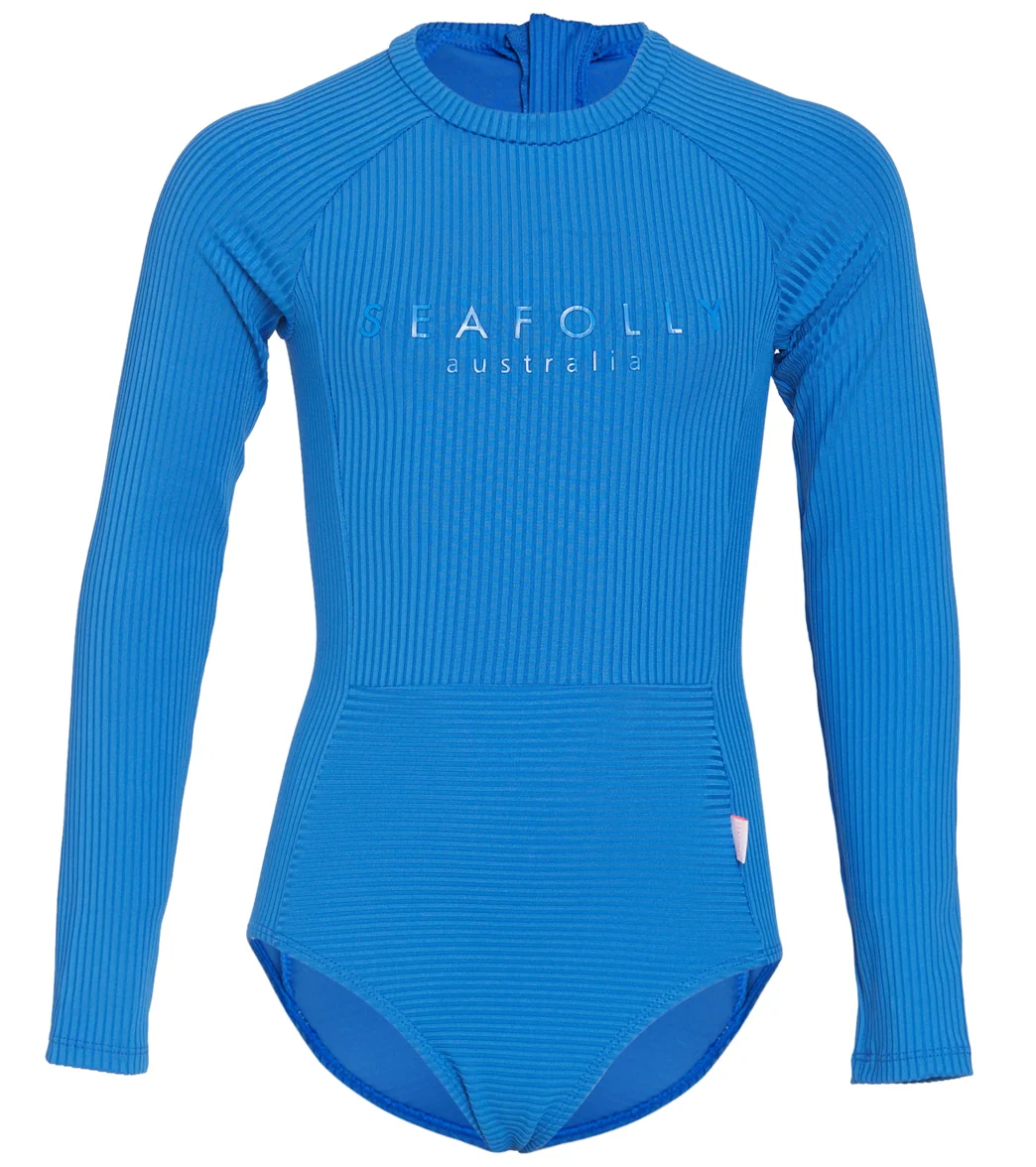 Seafolly Girls' Summer Essentials Long Sleeve One Piece Swimsuit (Big Kid) - Image 5
