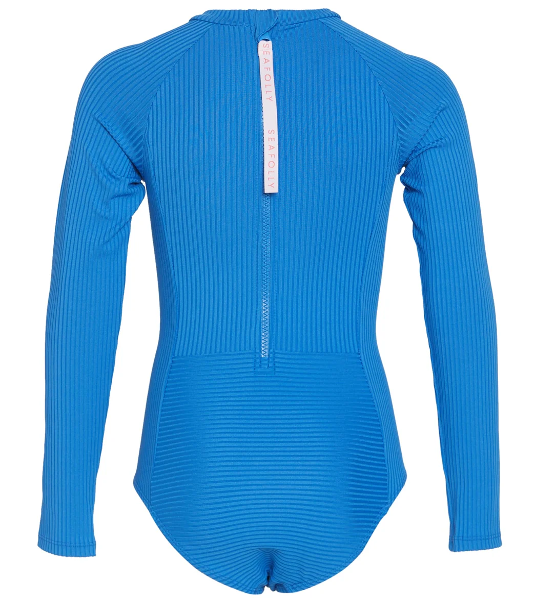 Seafolly Girls' Summer Essentials Long Sleeve One Piece Swimsuit (Big Kid) - Image 6