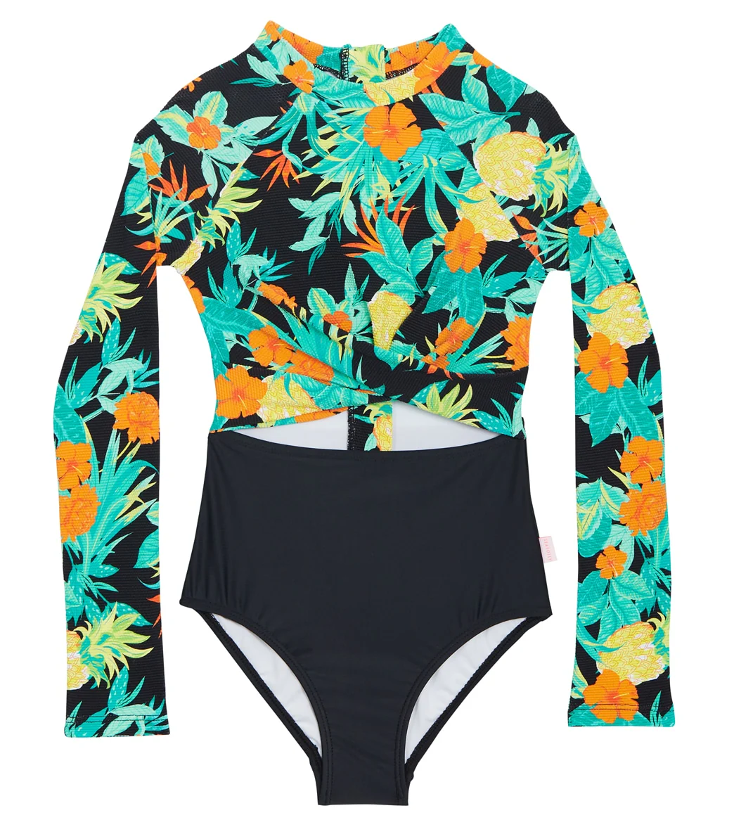 Seafolly Girls' Tropical Nights Long Sleeve One Piece Swimsuit (Big Kid) - Image 5