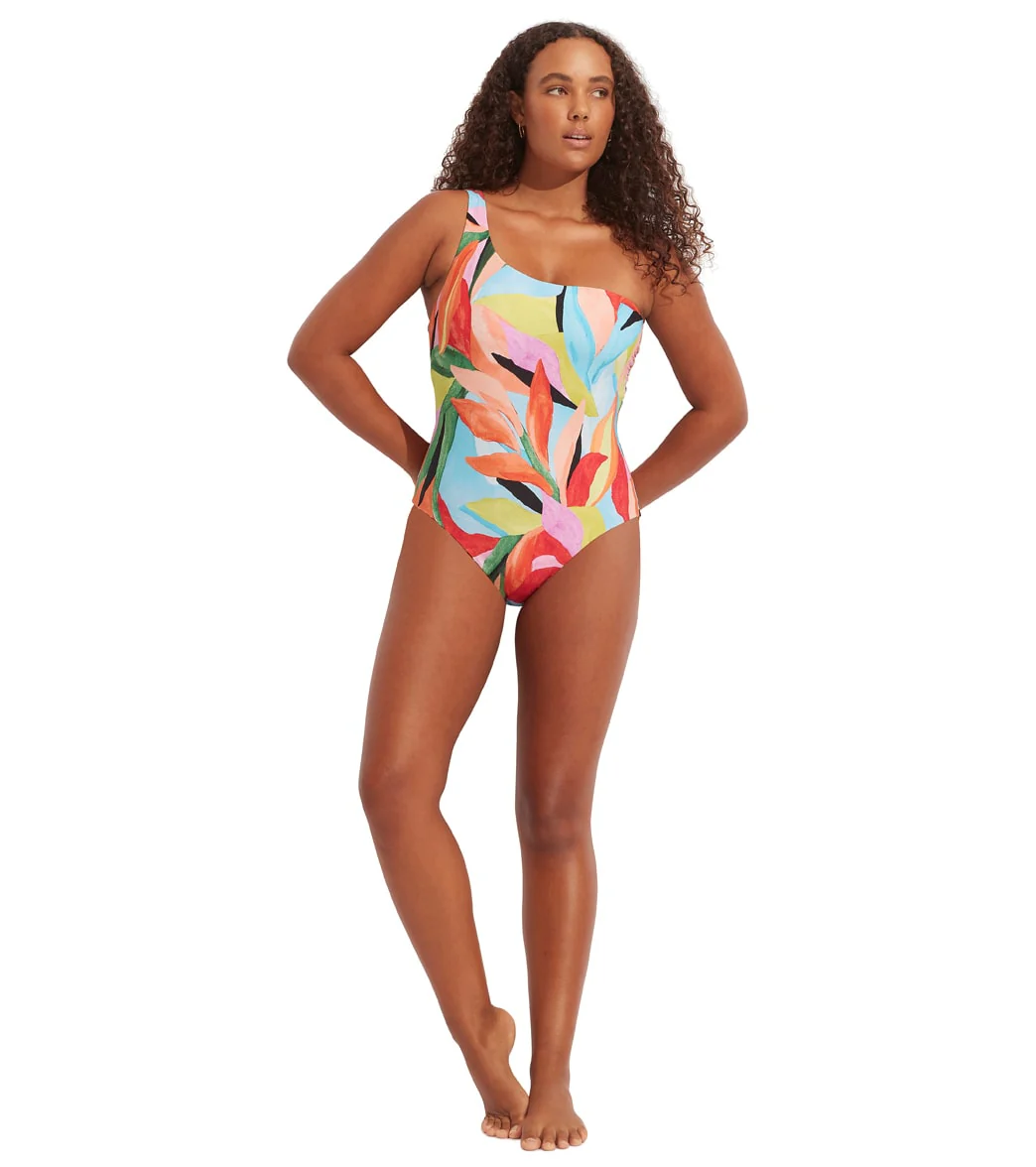 Seafolly Women's Tropfest Reversible One Shoulder One Piece Swimsuit - Image 4