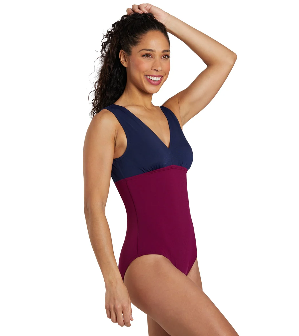 See Her Swim Women's The Backstroke Two Tone Tie Back One Piece Swimsuit - Image 2