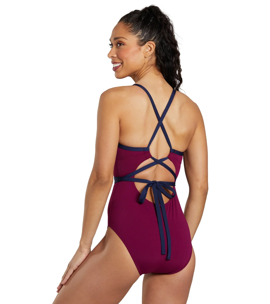 See Her Swim Women's The Breaststroke Triangle Top One Piece Swimsuit - Image 39
