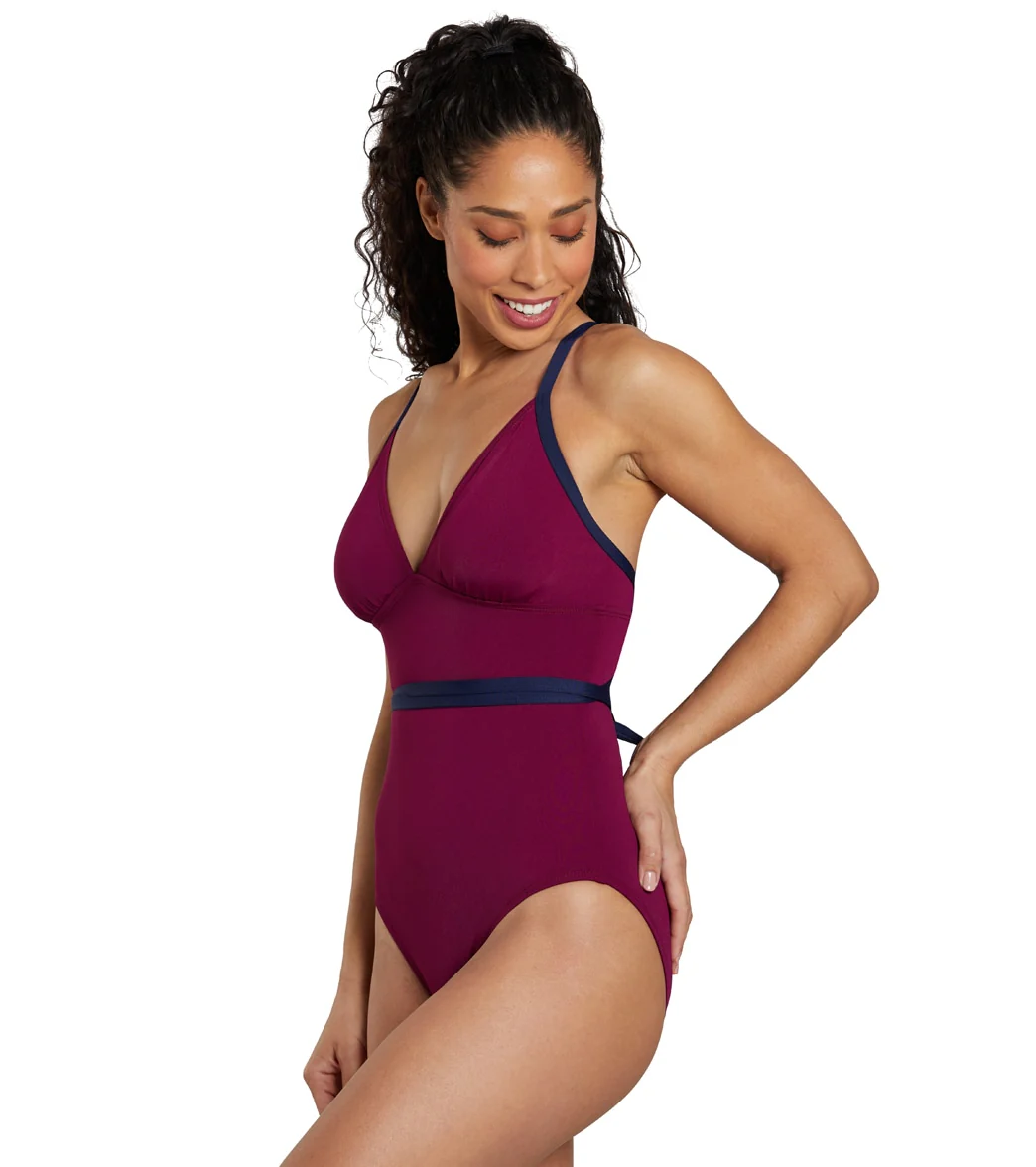 See Her Swim Women's The Breaststroke Triangle Top One Piece Swimsuit - Image 40
