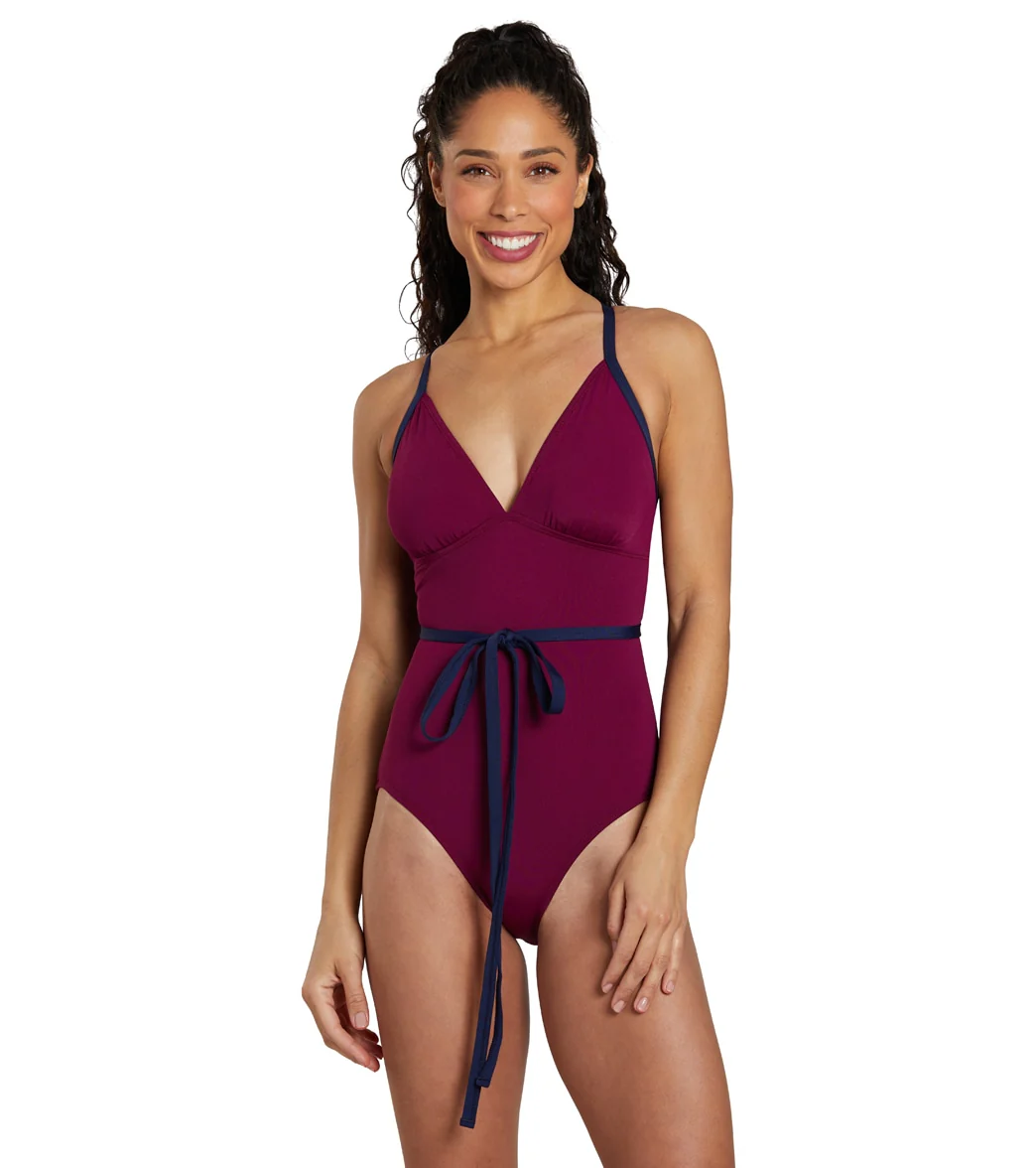 See Her Swim Women's The Breaststroke Triangle Top One Piece Swimsuit - Image 41
