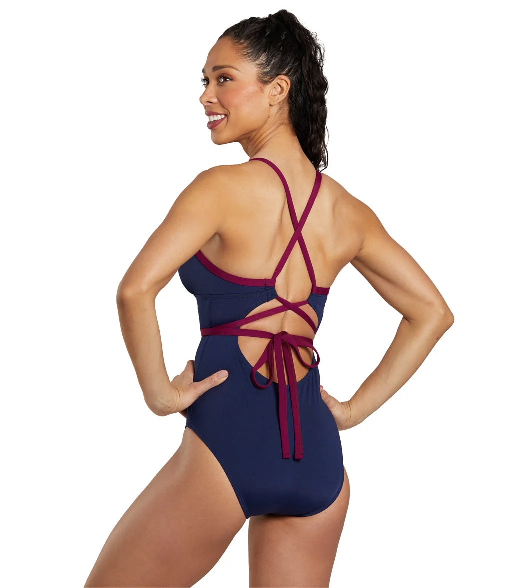 See Her Swim Women's The Breaststroke Triangle Top One Piece Swimsuit - Image 46