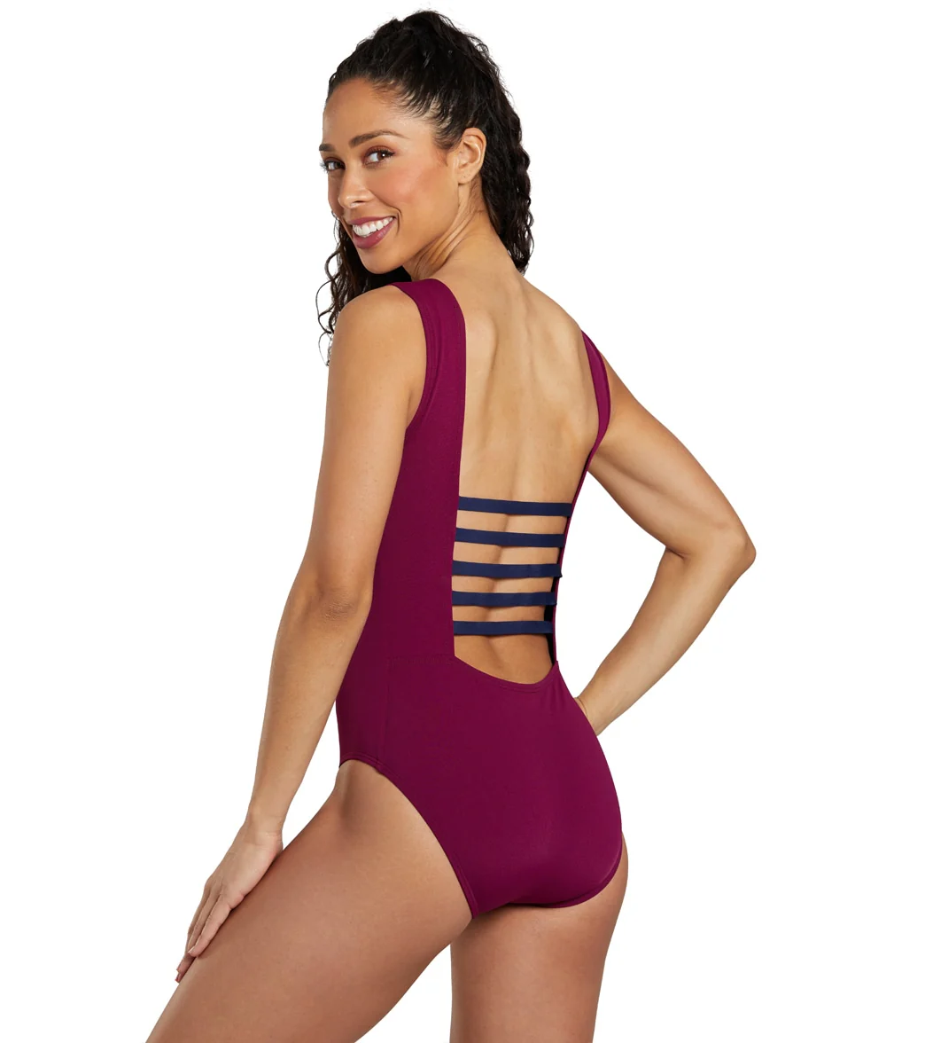 See Her Swim Women's The Freestyle High Boat Neck One Piece Swimsuit - Image 27