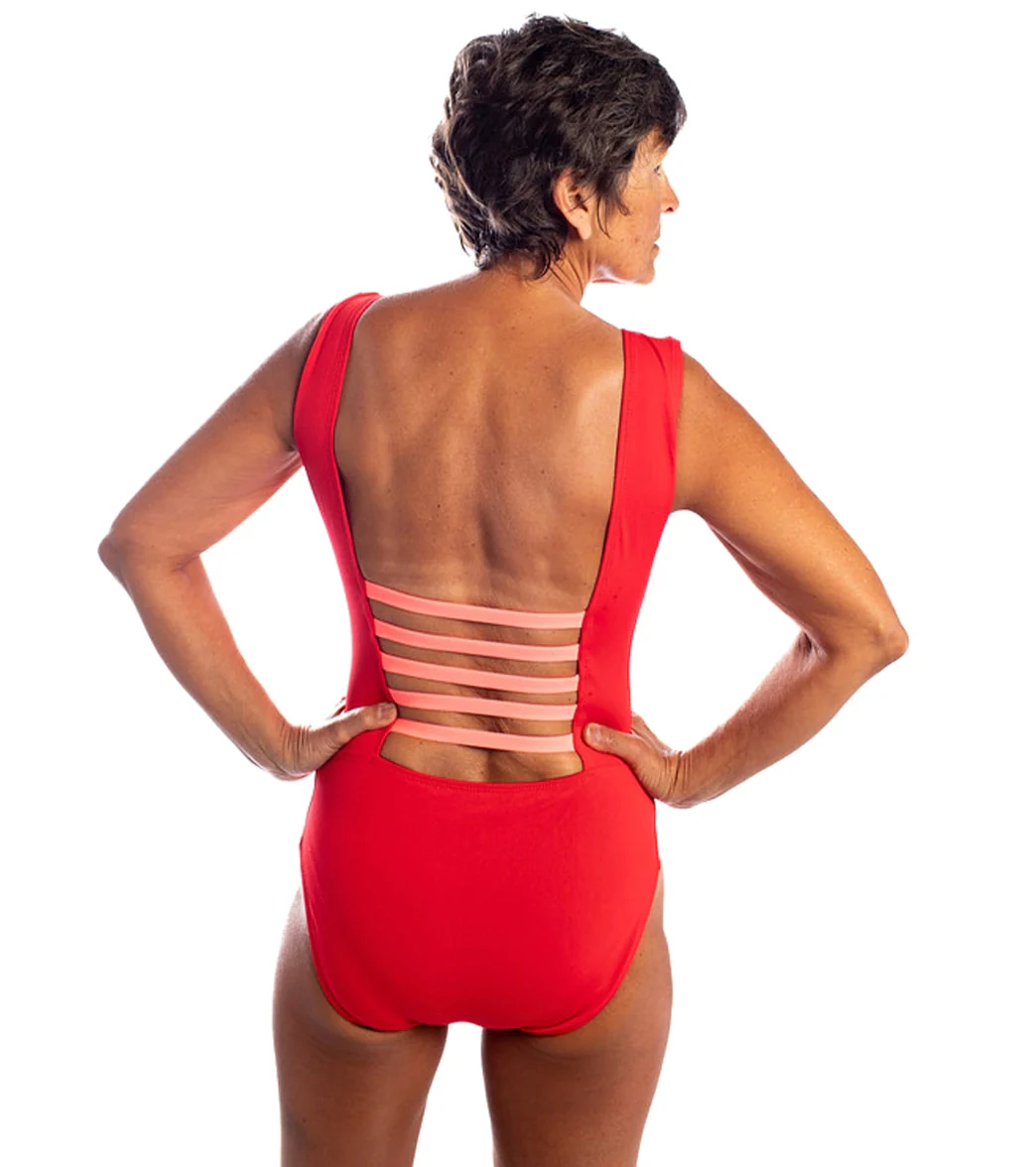 See Her Swim Women's The Freestyle High Boat Neck One Piece Swimsuit - Image 46