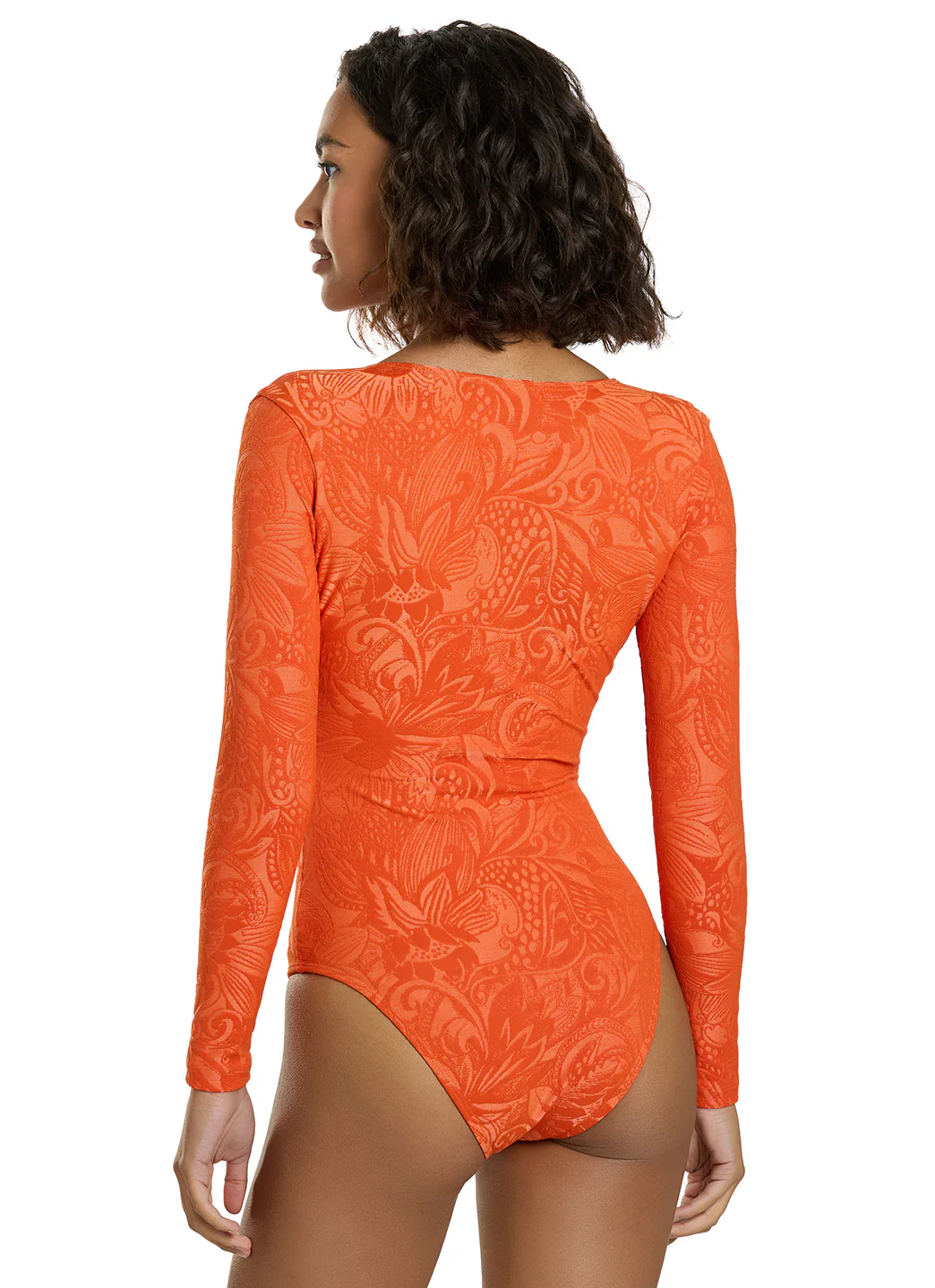 Seea Women's Valentina V-Neck Long Sleeve One Piece Swimsuit - Image 4