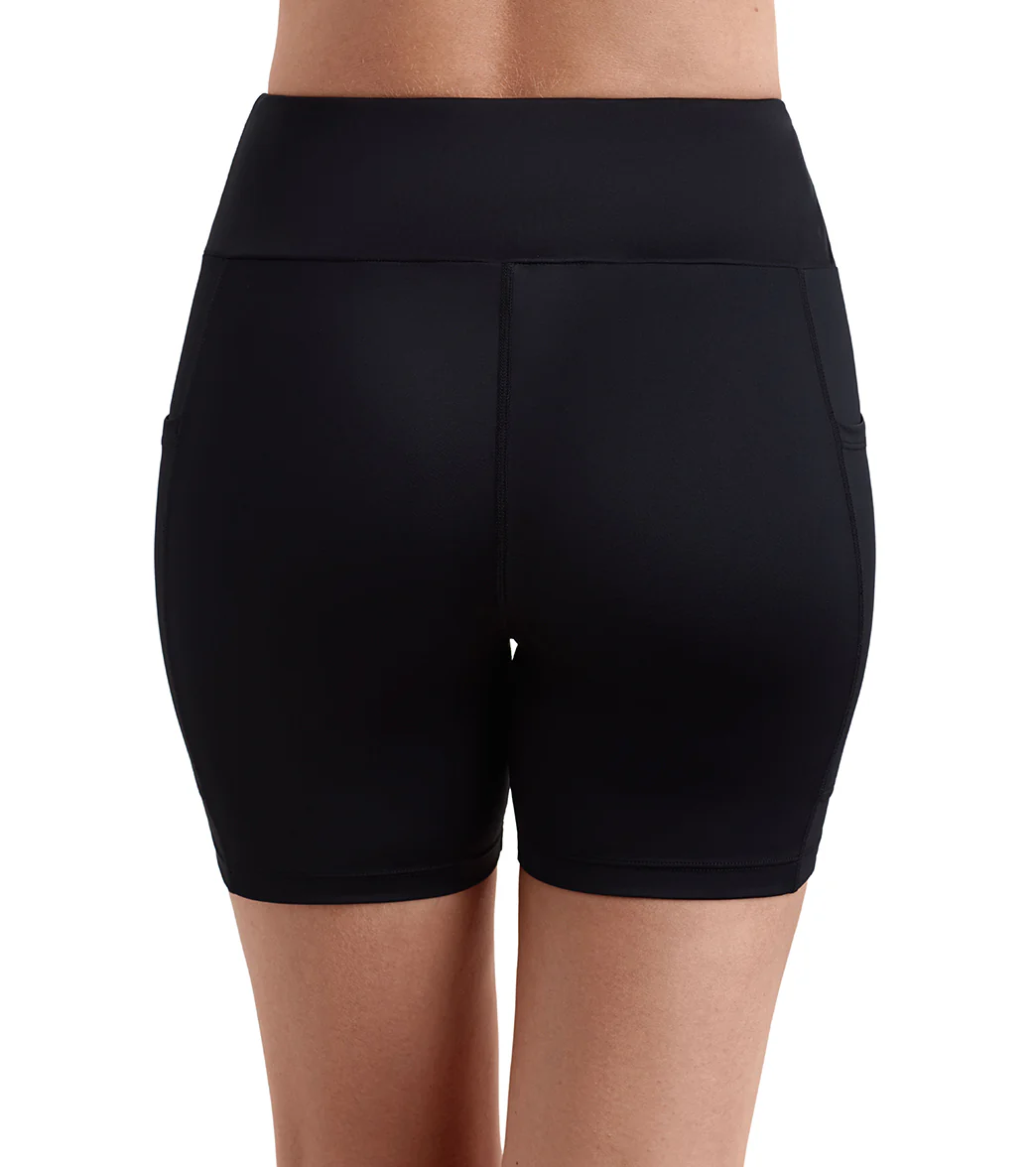 Shape Solver By Penbrooke Women's Divine Solids Yoga Waist Midi Swim Short - Image 3