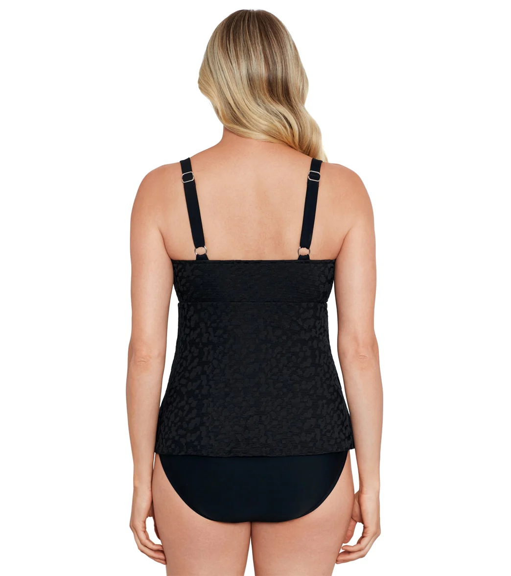 Shape Solver By Penbrooke Women's Shadow Prowl Triple Tier Fauxkini One Piece Swimsuit - Image 3