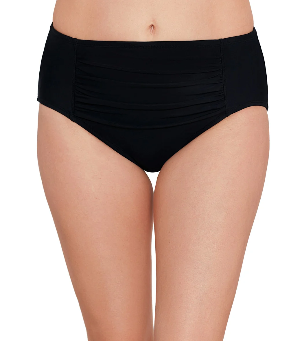 Shape Solver By Penbrooke Women's Solid Center Shirred Bikini Bottom - Image 12