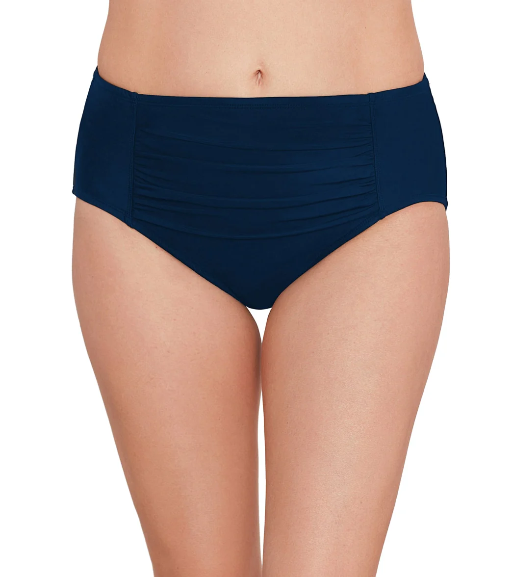 Shape Solver By Penbrooke Women's Solid Center Shirred Bikini Bottom - Image 7