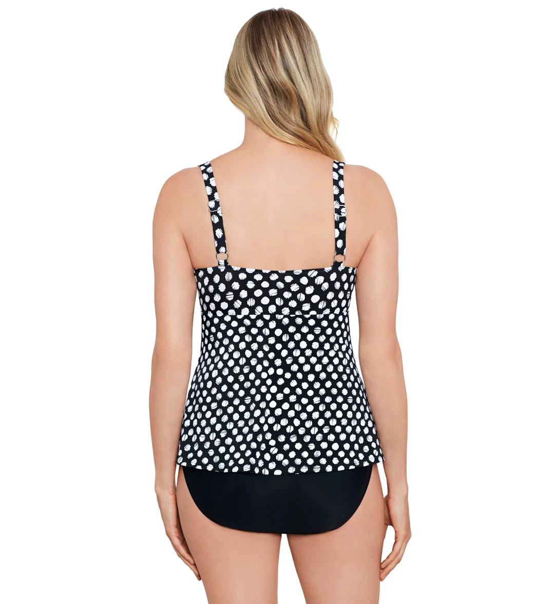 Shape Solver By Penbrooke Women's Spots Triple Tier Fauxkini One Piece Swimsuit - Image 3
