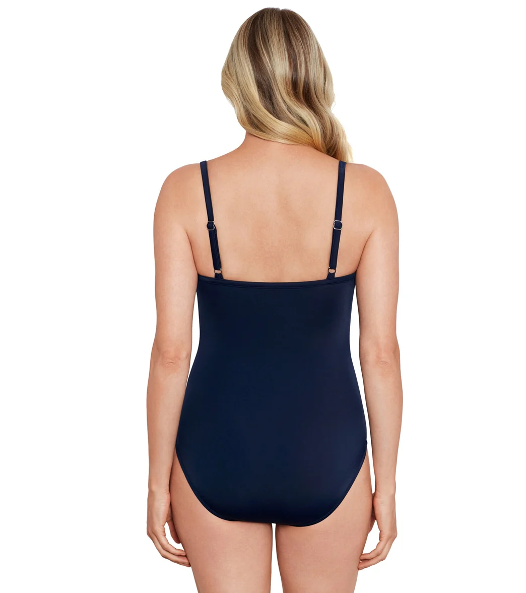 Shape Solver By Penbrooke Women's Swift Charm Criss Cross One Piece Swimsuit - Image 3