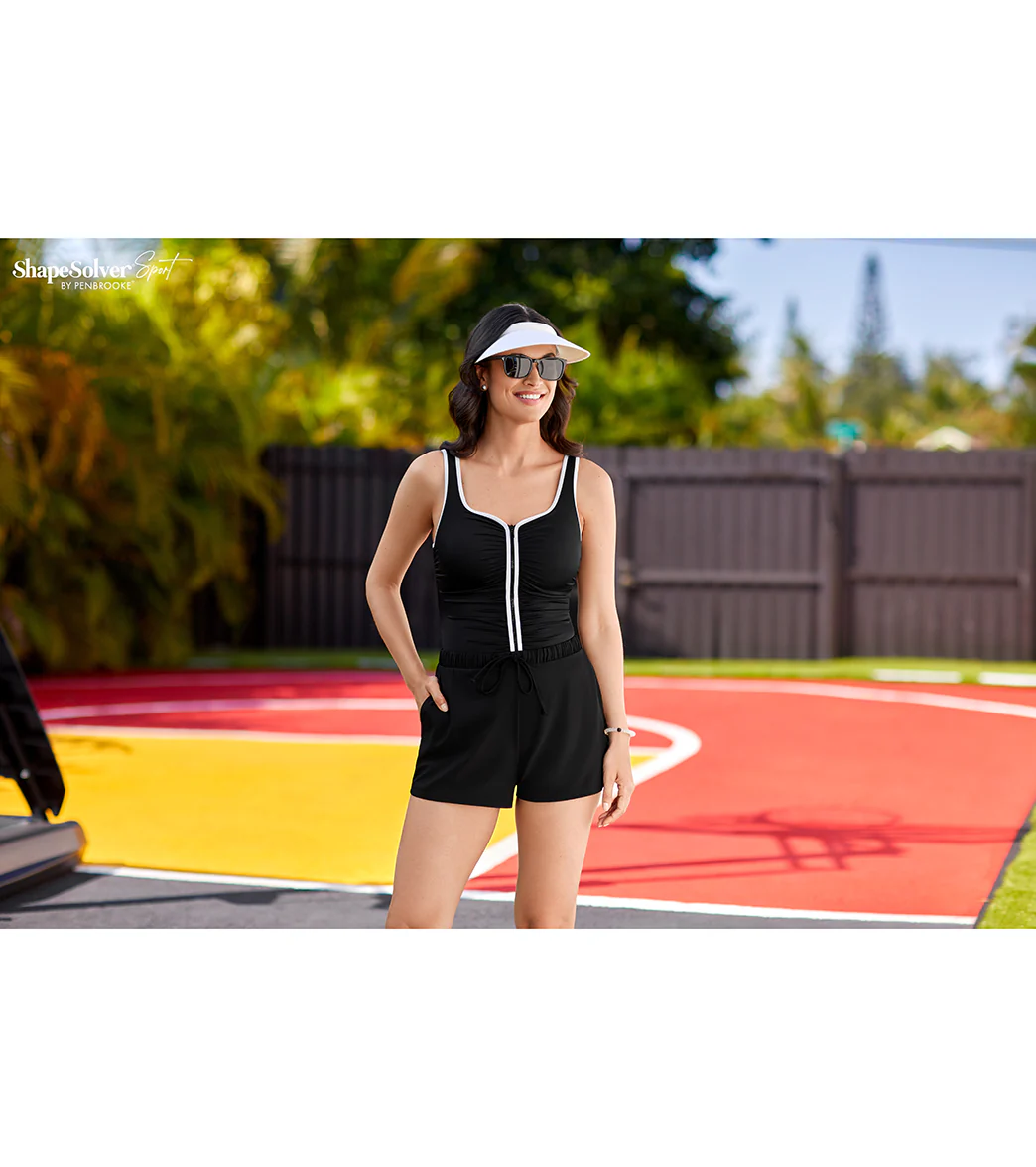 Shape Solver SPORT Women's Colorblock Sport Swim Dress - Image 6