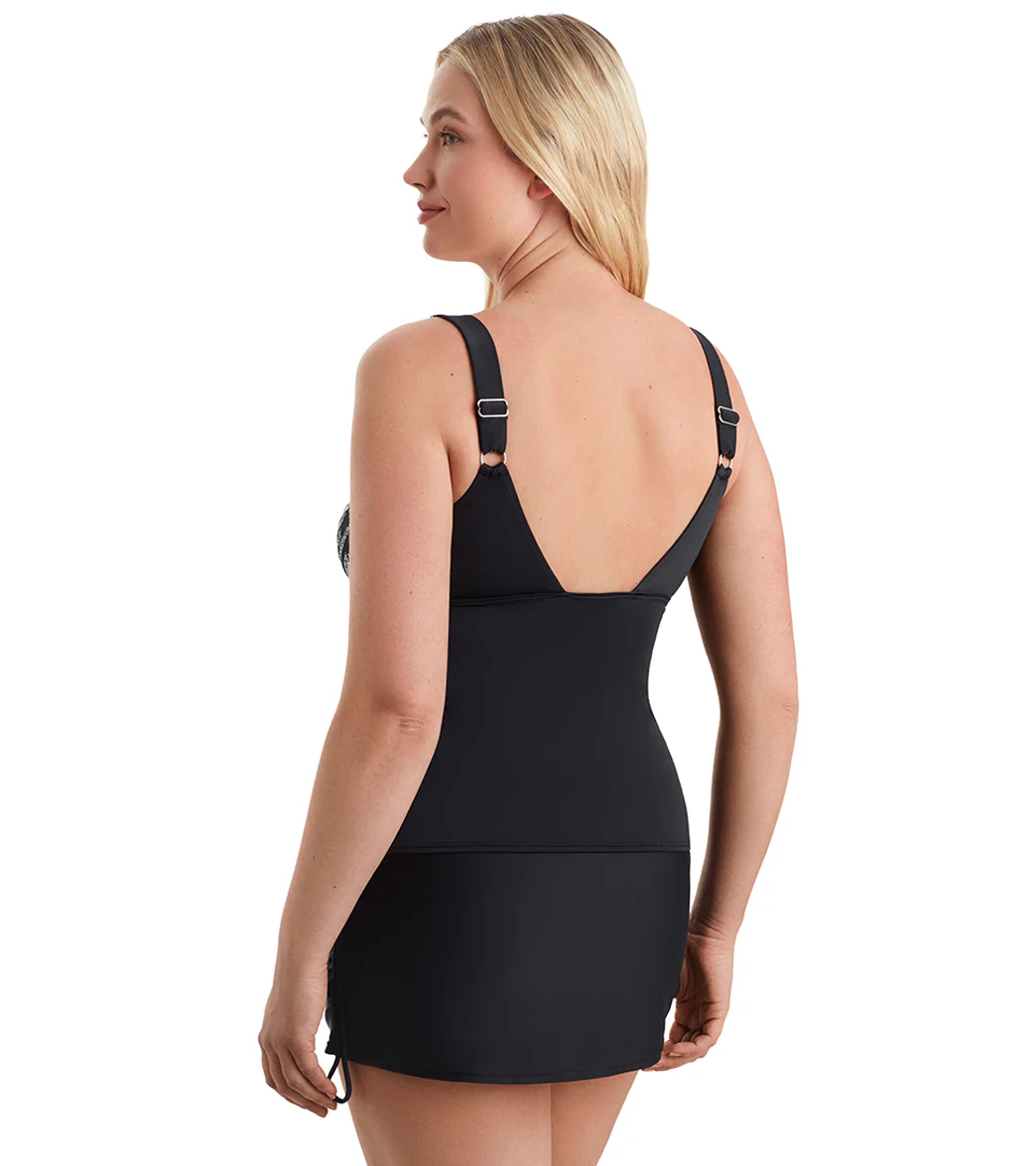 Shape Solver SPORT Women's Herringbone Shift  Scoopneck Tankini Top - Image 2