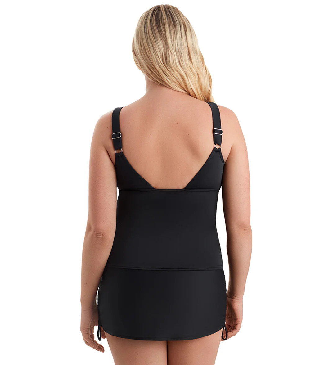 Shape Solver SPORT Women's Herringbone Shift  Scoopneck Tankini Top - Image 3
