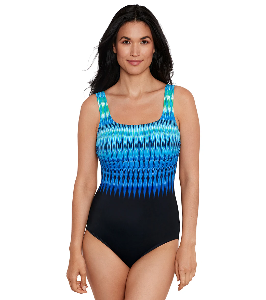 Shape Solver SPORT Women's Pioneer Valley Scoop Neck Tank One Piece Swimsuit - Image 8