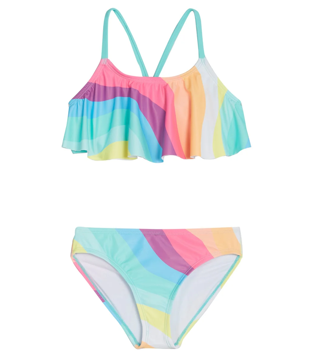 Shelloha Girls' Multi Ribbons Two Piece Bikini Set (Big Kid)