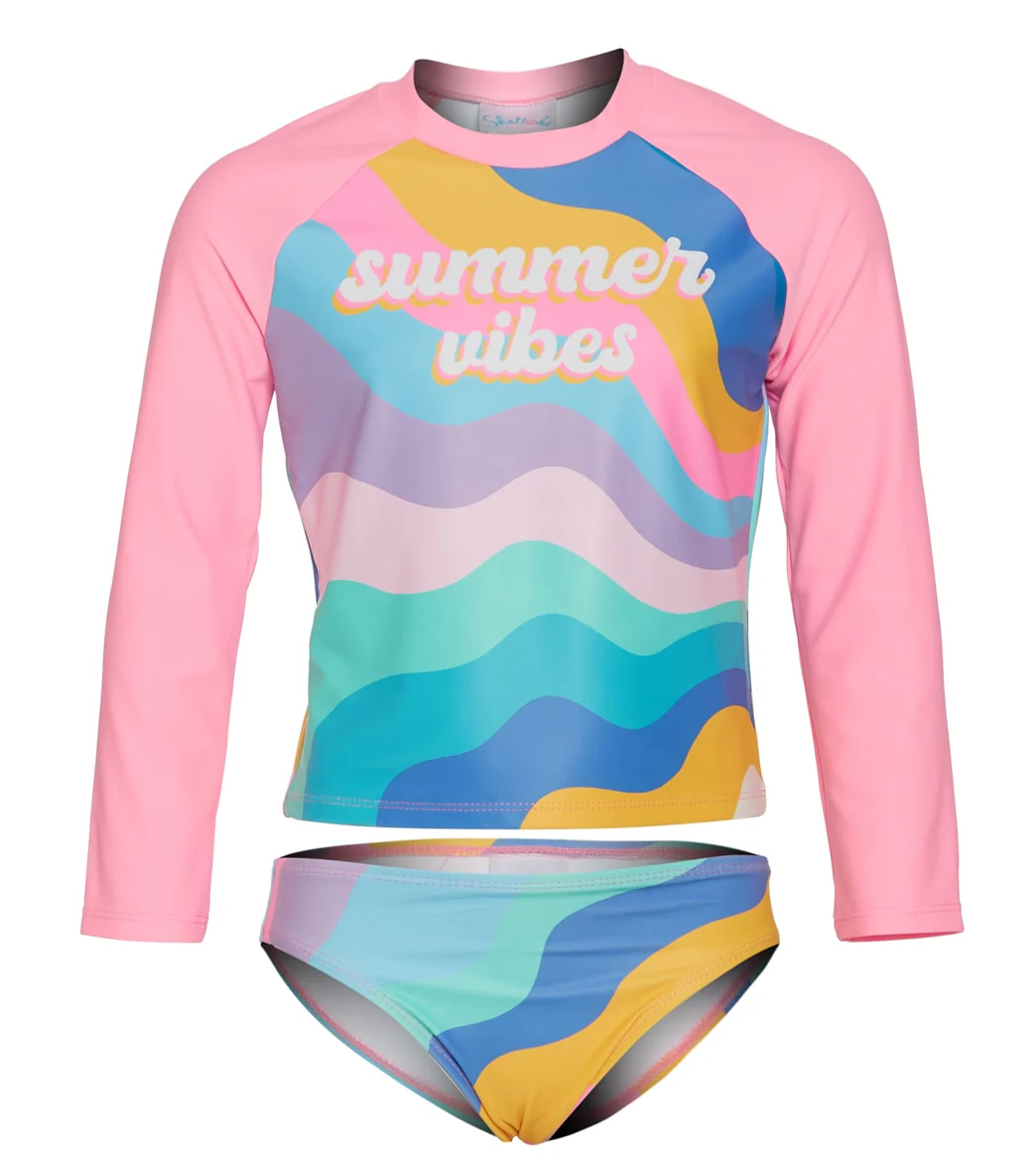 Shelloha Girls' Summer Vibes Long Sleeve Rashguard Set (Little Kid, Big Kid) - Image 5