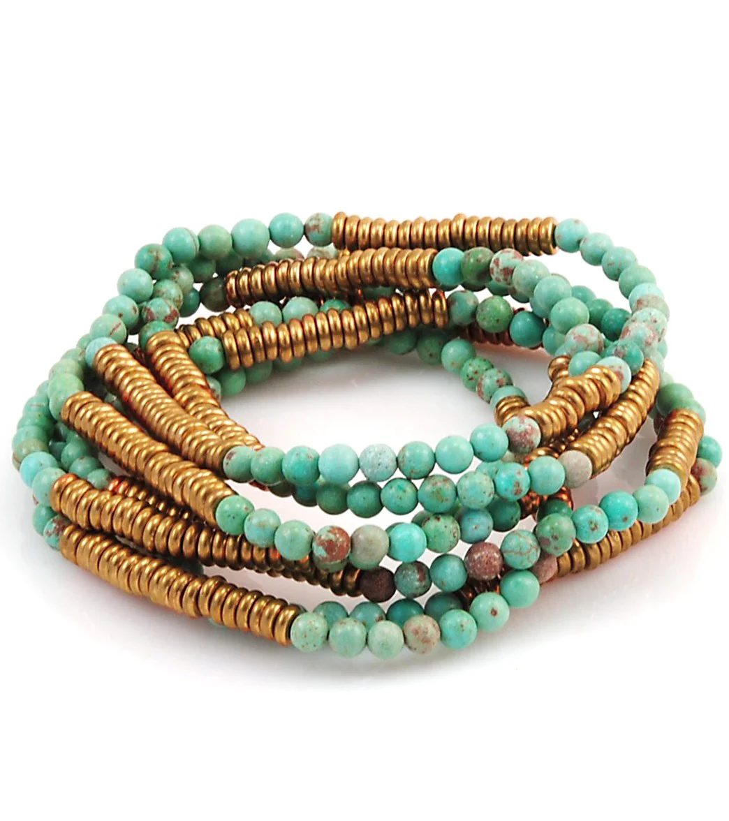 Silver & Sage Set of 7 Peacefulness Bracelets