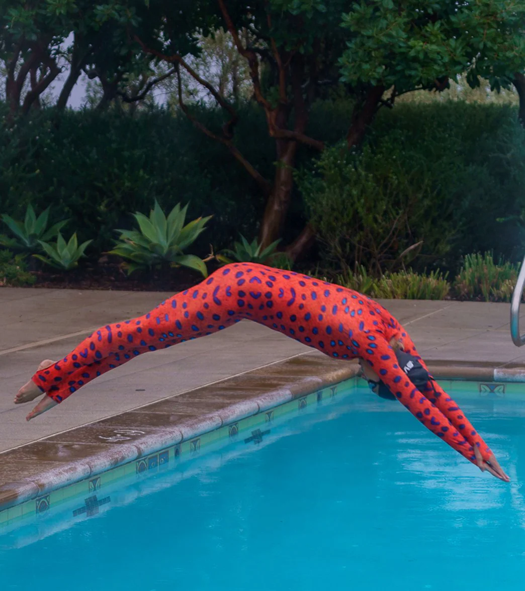 SlipIns Women's Red Spotted Grouper Zippered Unitard - Image 5