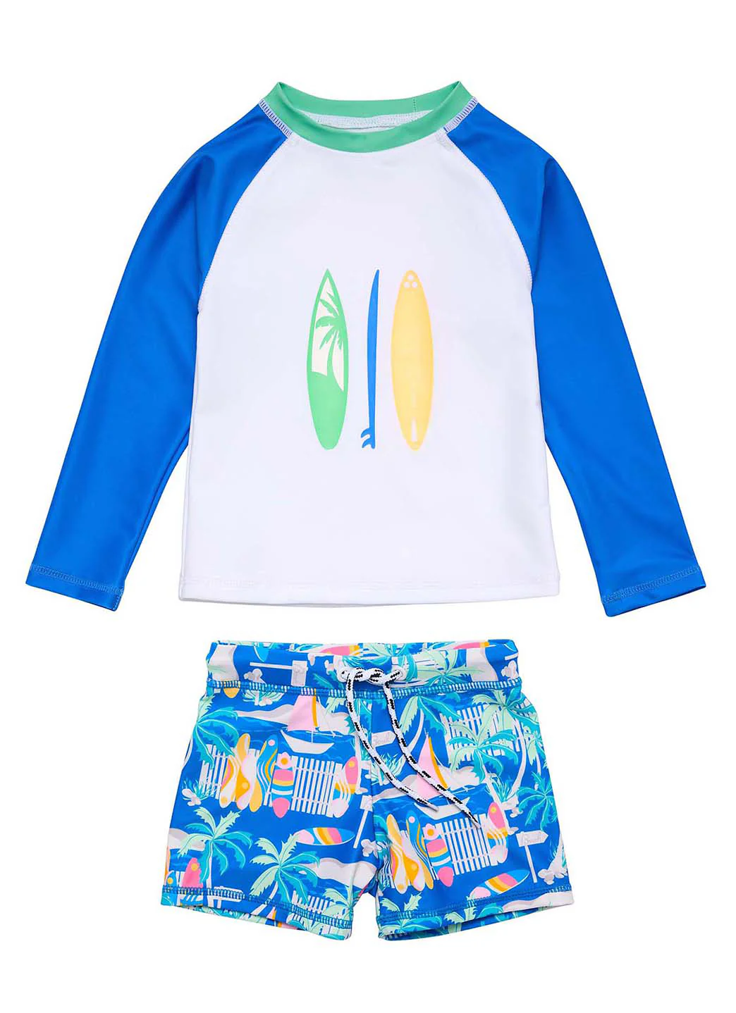 Snapper Rock Boys' Breakwater Beach Long Sleeve Rash Guard Set (Baby) - Image 3