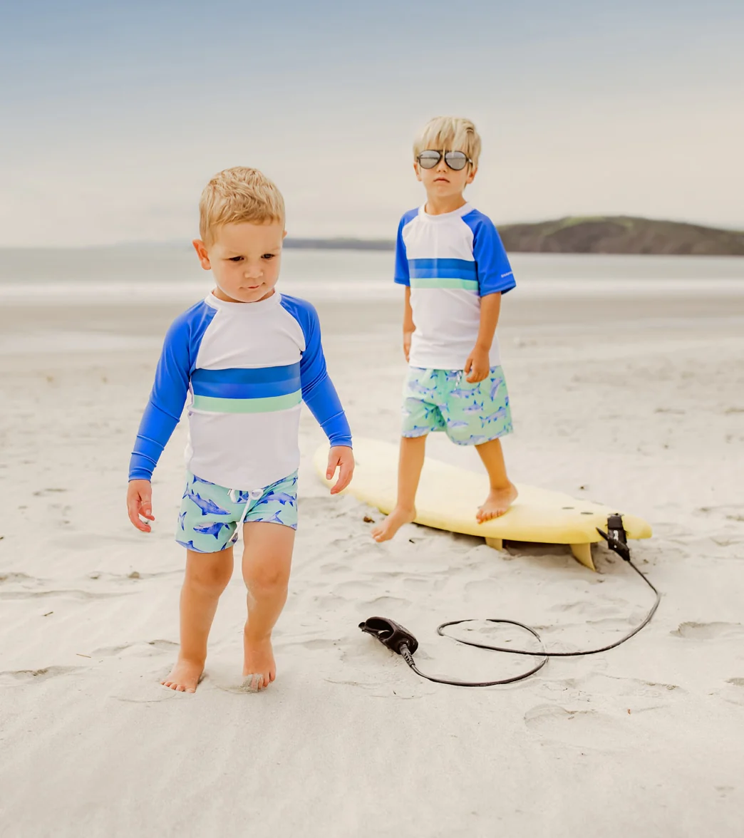 Snapper Rock Boys' Minty Shark LS Baby Set (Baby, Toddler, Little Kid) - Image 3