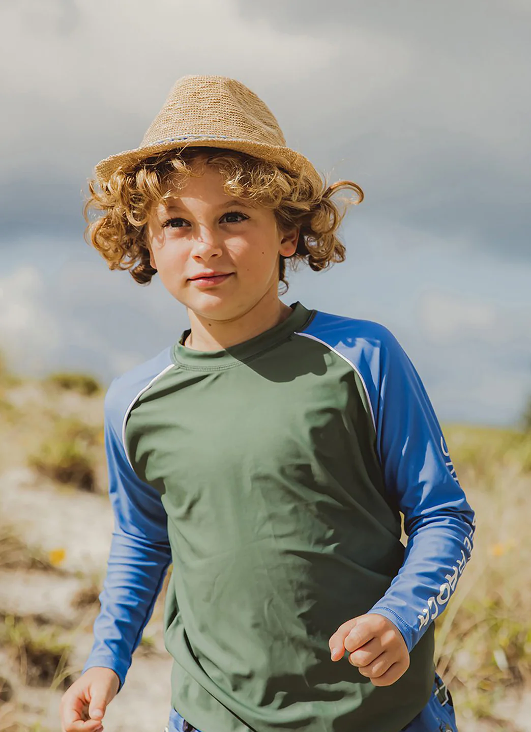 Snapper Rock Boys' Olive Blue Long Sleeve Rash Guard (Toddler, Little Kid, Big Kid) - Image 3