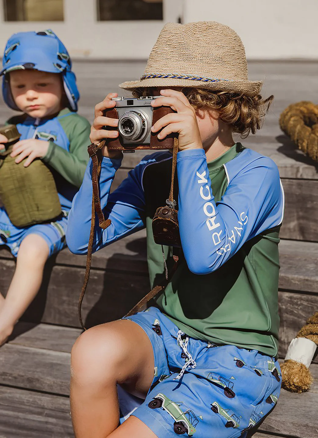 Snapper Rock Boys' Olive Blue Long Sleeve Rash Guard (Toddler, Little Kid, Big Kid) - Image 4