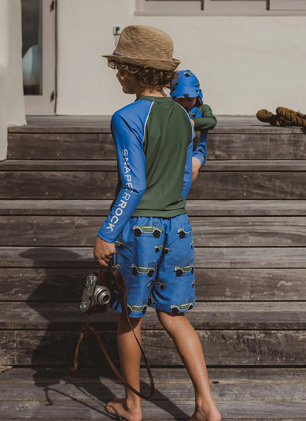 Snapper Rock Boys' Olive Blue Long Sleeve Rash Guard (Toddler, Little Kid, Big Kid) - Image 5